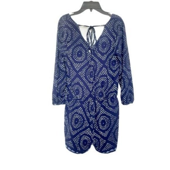 Sanctuary Romper Size XS Blue White Printed Polka Dot Short Womens Boho Colorful - Picture 2 of 12